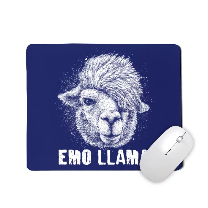 Distressed Vintage Emo Llama Alpaca Mousepad