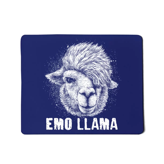 Distressed Vintage Emo Llama Alpaca Mousepad