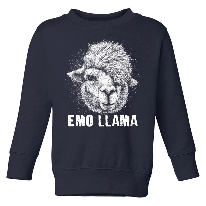 Distressed Vintage Emo Llama Alpaca Toddler Sweatshirt