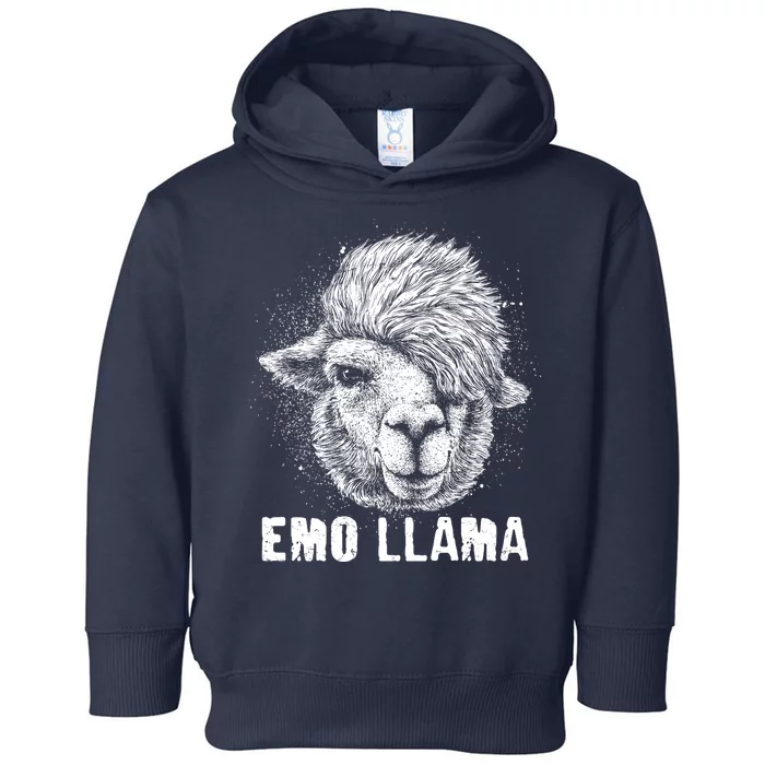 Distressed Vintage Emo Llama Alpaca Toddler Hoodie