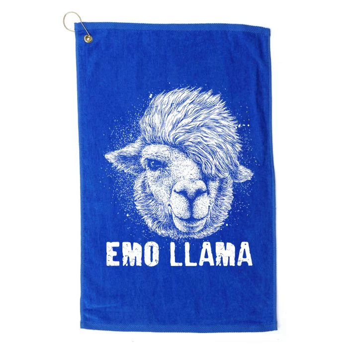 Distressed Vintage Emo Llama Alpaca Platinum Collection Golf Towel