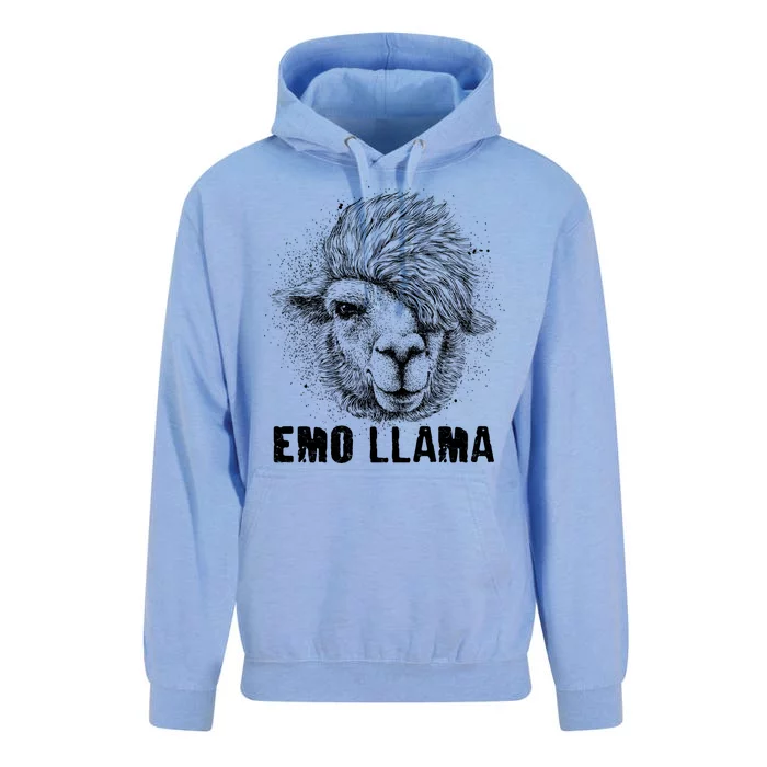 Distressed Vintage Emo Llama Alpaca Unisex Surf Hoodie