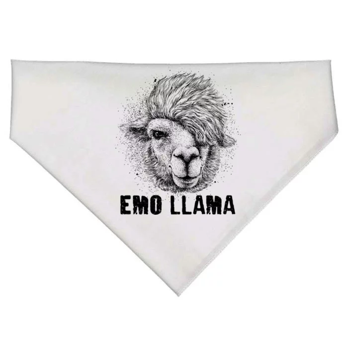 Distressed Vintage Emo Llama Alpaca USA-Made Doggie Bandana