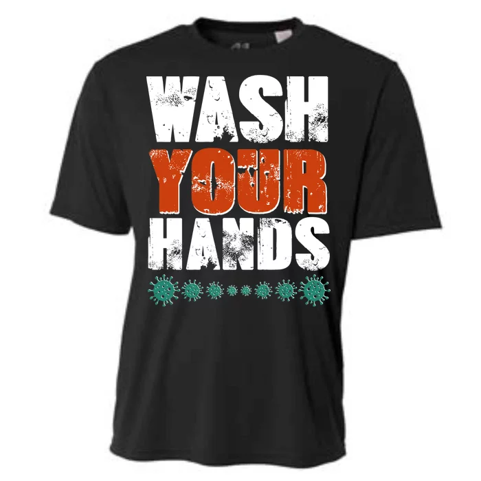 Distressed Wash Your Hands Funny Cooling Performance Crew T-Shirt