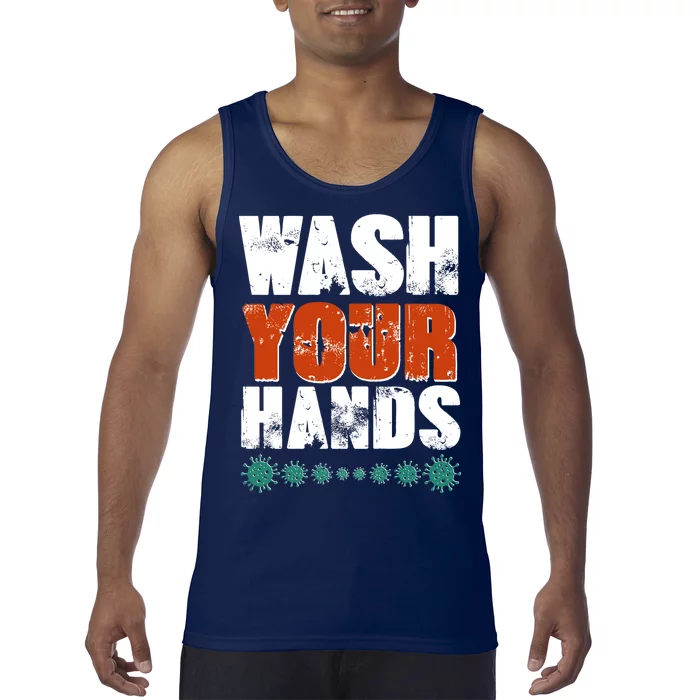 Distressed Wash Your Hands Funny Tank Top