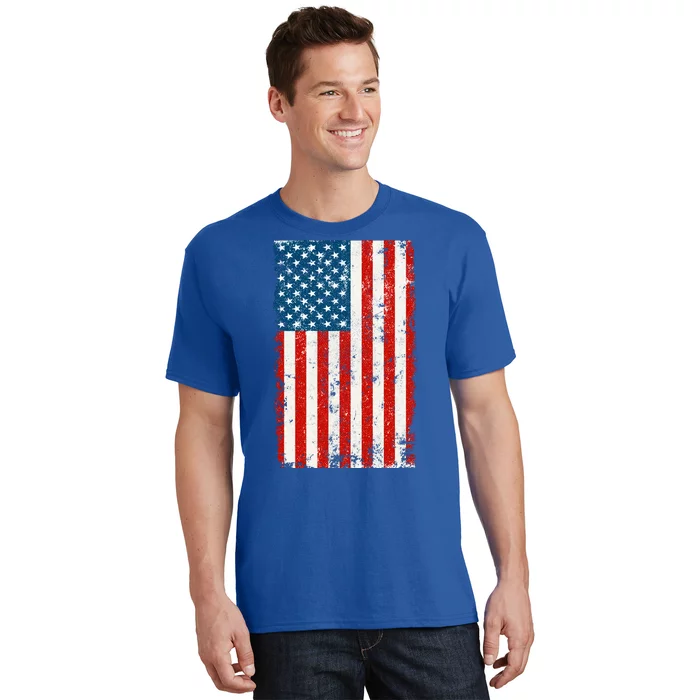 Distressed Worn USA American Flag T-Shirt