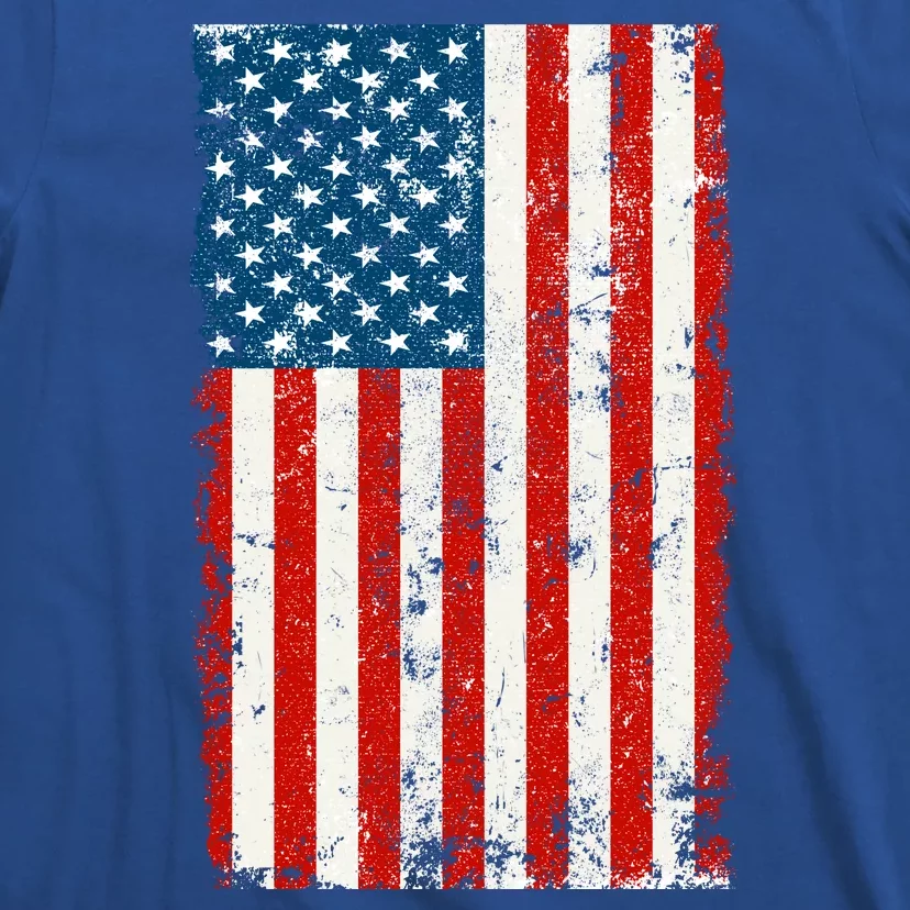 Distressed Worn USA American Flag T-Shirt