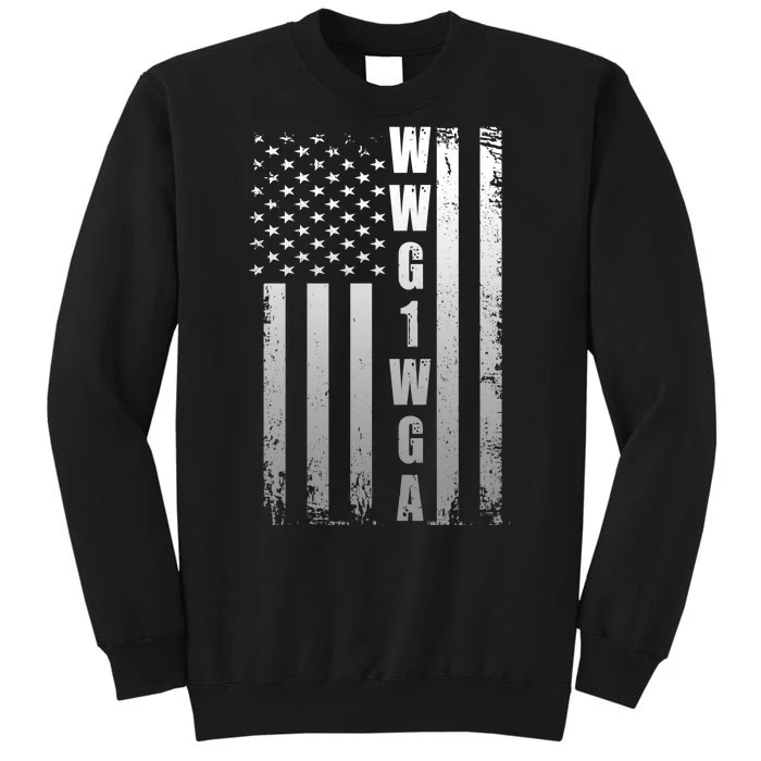 Distressed WWG1WGA US American Flag Sweatshirt