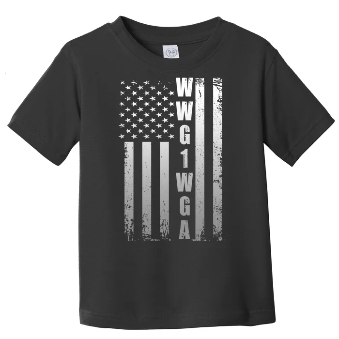 Distressed WWG1WGA US American Flag Toddler T-Shirt