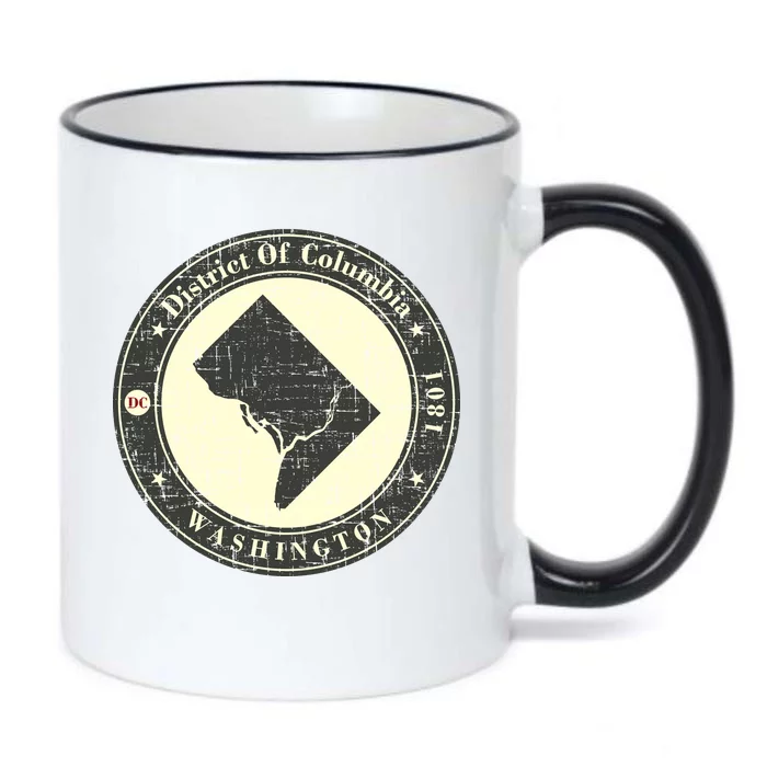 District of Columbia Washington Retro Black Color Changing Mug