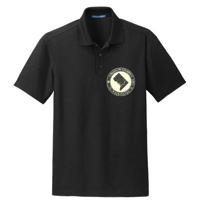 District of Columbia Washington Retro Dry Zone Grid Performance Polo