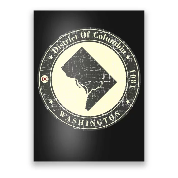 District of Columbia Washington Retro Poster