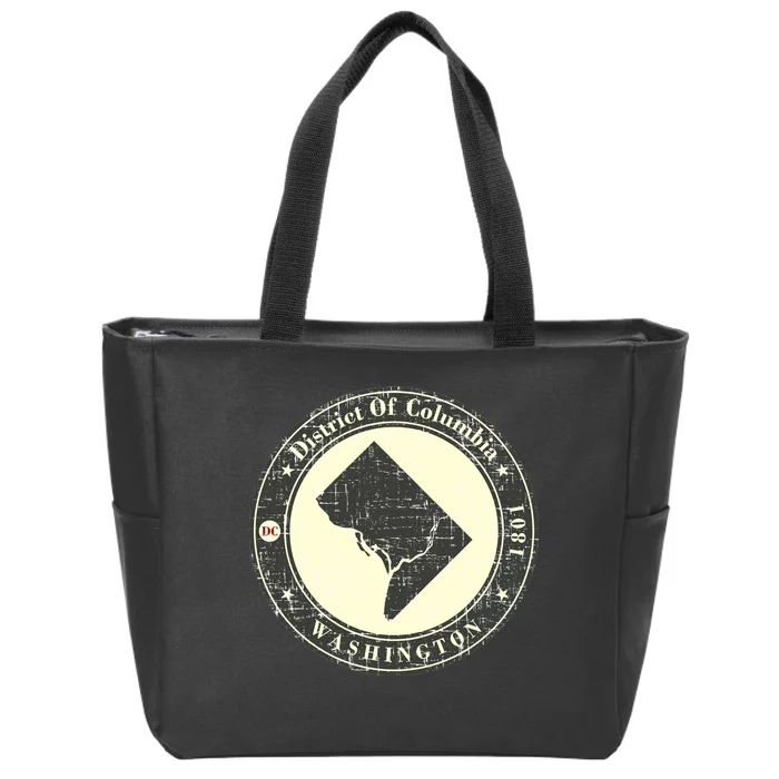 District of Columbia Washington Retro Zip Tote Bag