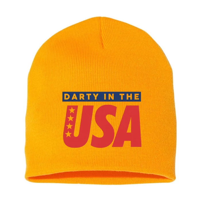 Darty In The Usa Independence Day American Short Acrylic Beanie