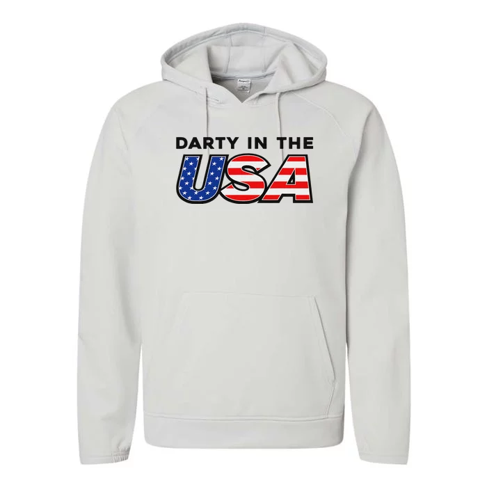 Darty In The Usa 4th Of July Fun Performance Fleece Hoodie