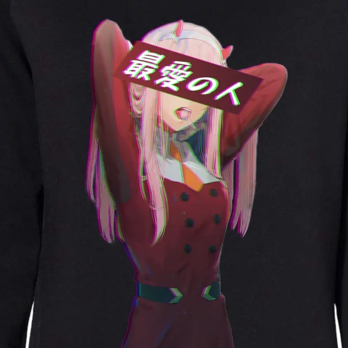 Darling In The Franxx (Glitch) Sad Japanese Anime Aesthetic Womens California Wash Sweatshirt