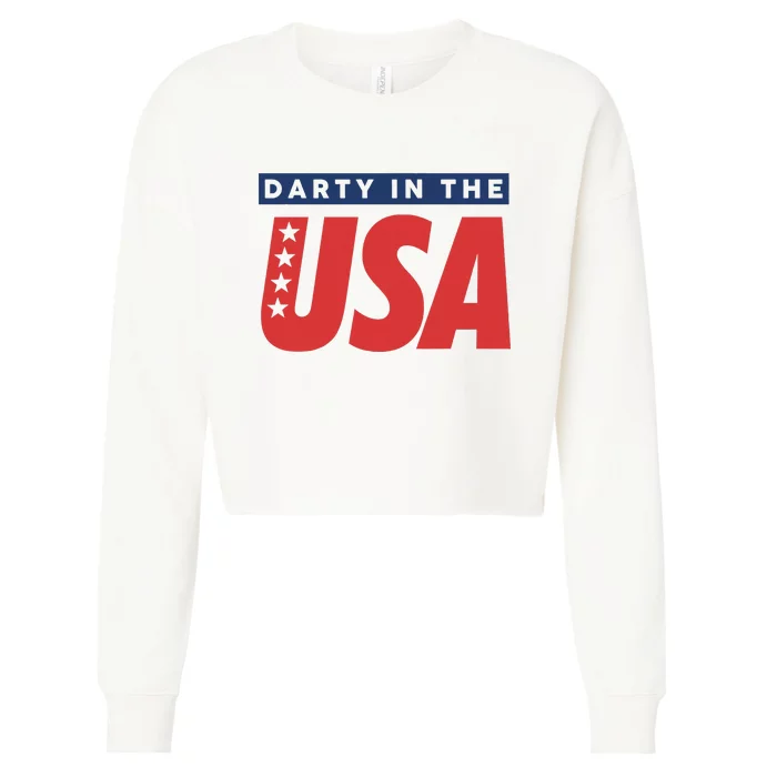 Darty In The Usa Independence Day Cropped Pullover Crew