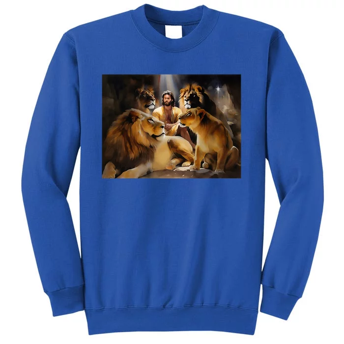 Daniel In The Lions Den Jesus And Lion Christian Bible Sweatshirt