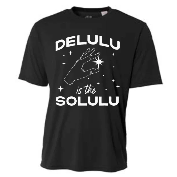 Delulu Is The Solulu Funny Social Media Cooling Performance Crew T-Shirt