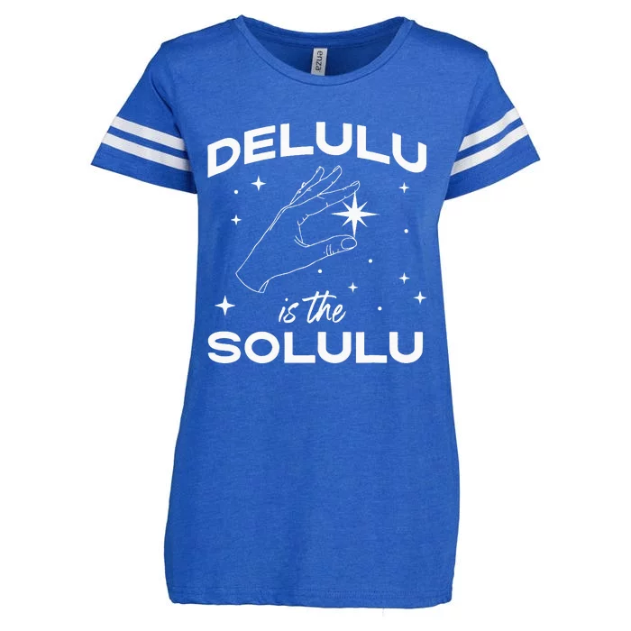 Delulu Is The Solulu Funny Social Media Enza Ladies Jersey Football T-Shirt