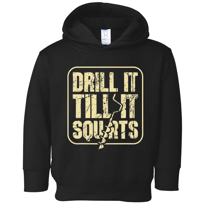 Drill It Till It Squirts Ice Fishing Rod Fisherman Winter Toddler Hoodie