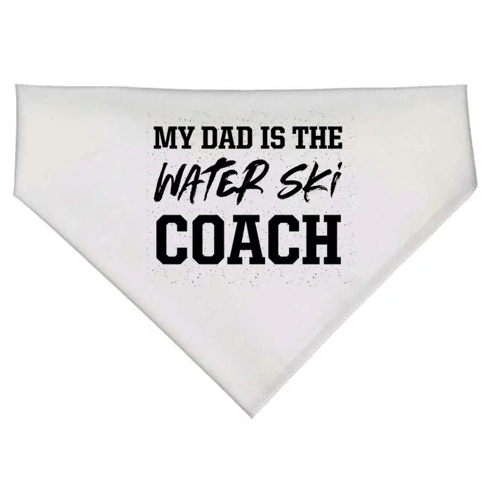 Dad Is The Water Ski Coach Appreciation Water Skiing Gift USA-Made Doggie Bandana