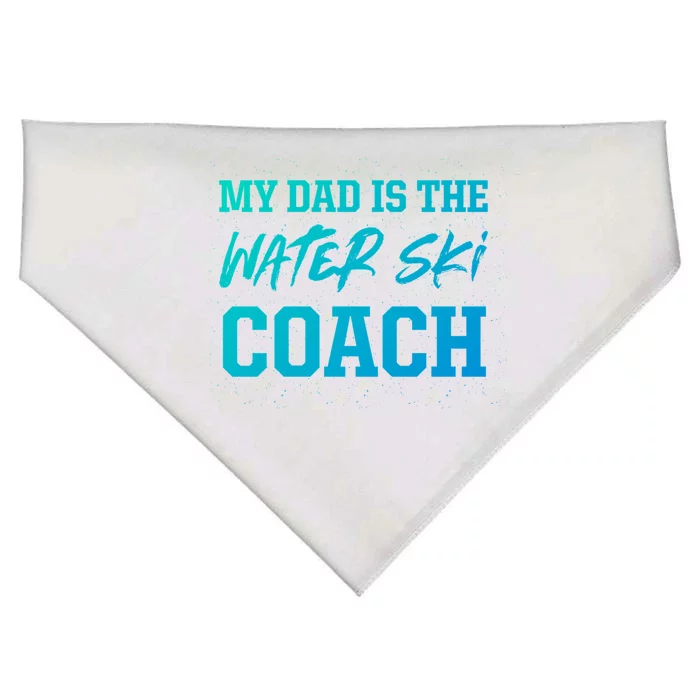 Dad Is The Water Ski Coach Appreciation Water Skiing Gift USA-Made Doggie Bandana