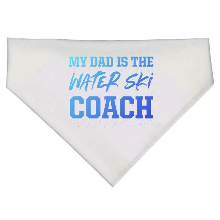 Dad Is The Water Ski Coach Appreciation Water Skiing Gift USA-Made Doggie Bandana