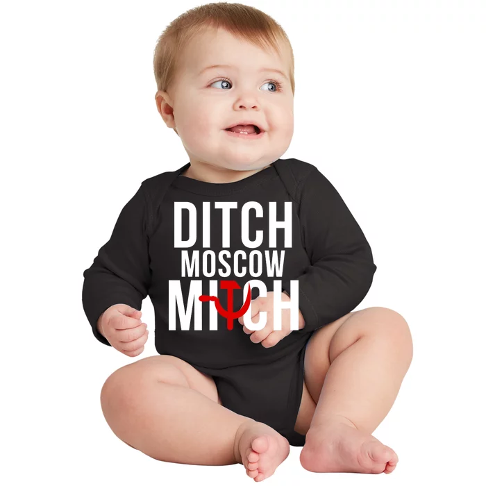 Ditch Moscow Mitch Traitor Baby Long Sleeve Bodysuit