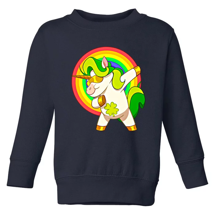 Dabbing Irish Unicorn Cool Gift St Patricks Day Lepricorn Funny Gift Toddler Sweatshirt