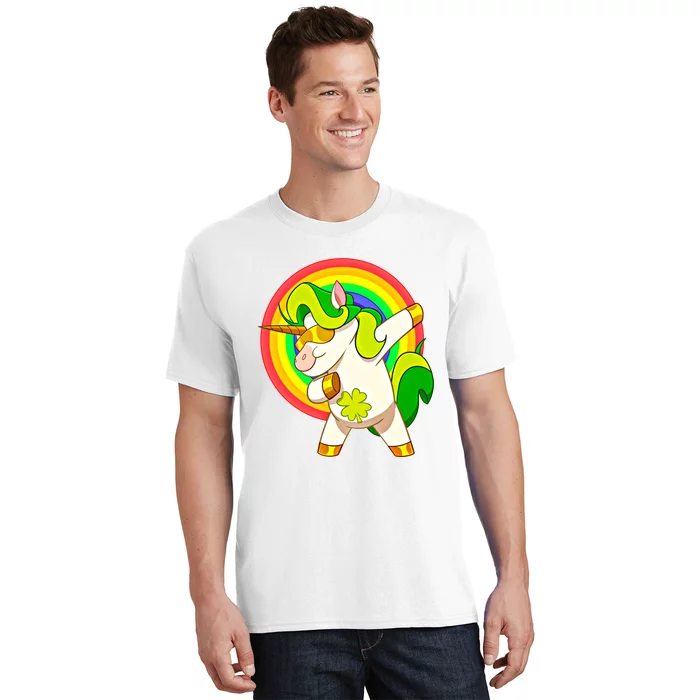 Dabbing Irish Unicorn Cool Gift St Patricks Day Lepricorn Funny Gift T-Shirt