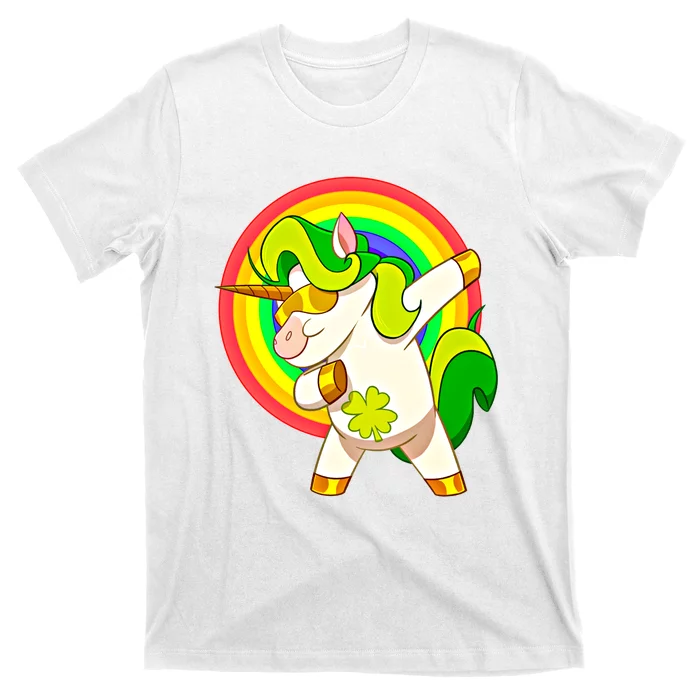 Dabbing Irish Unicorn Cool Gift St Patricks Day Lepricorn Funny Gift T-Shirt