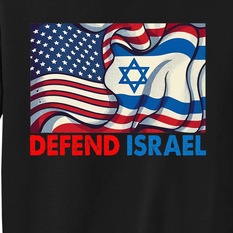 Defend Israel Vintage American Israeli Flag Sweatshirt