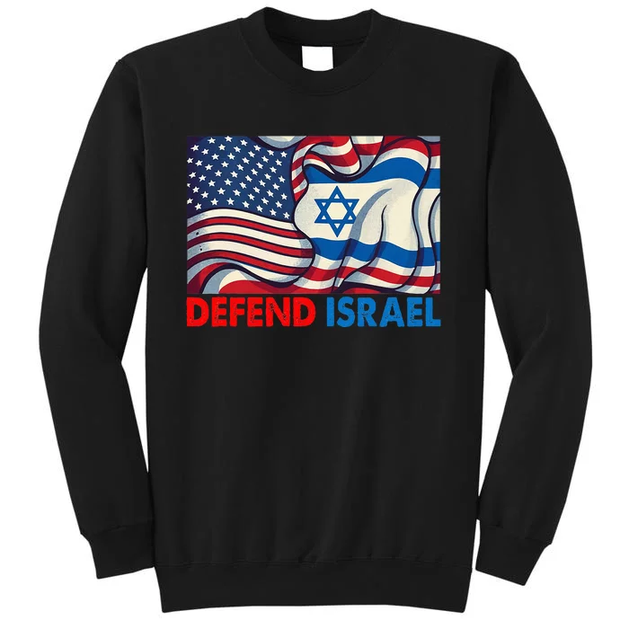 Defend Israel Vintage American Israeli Flag Sweatshirt