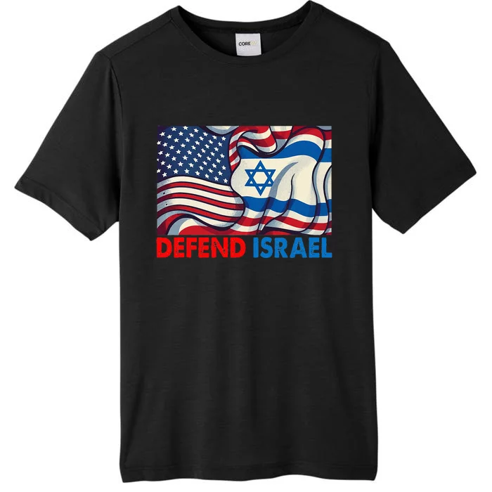 Defend Israel Vintage American Israeli Flag ChromaSoft Performance T-Shirt