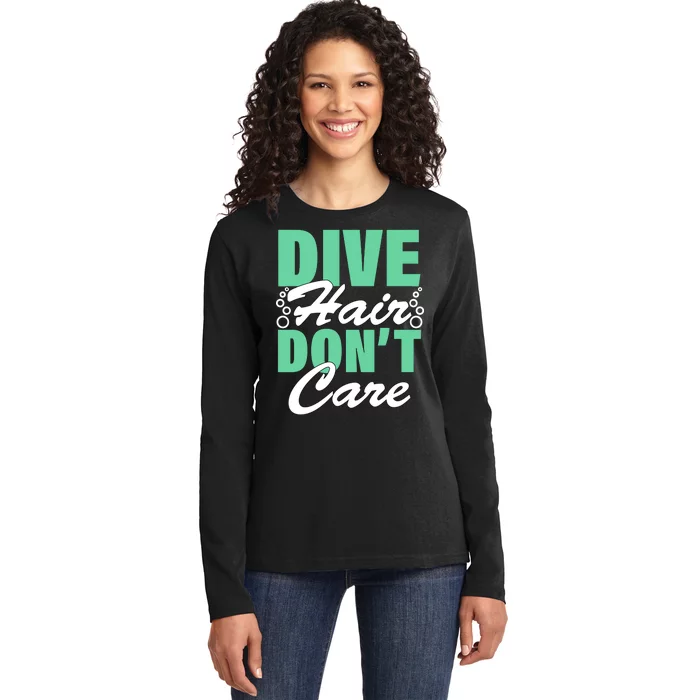 Dive Hair Don't Care Ladies Long Sleeve Shirt