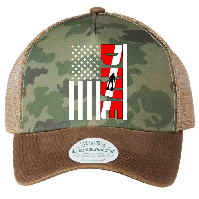 Diver American Flag Legacy Tie Dye Trucker Hat