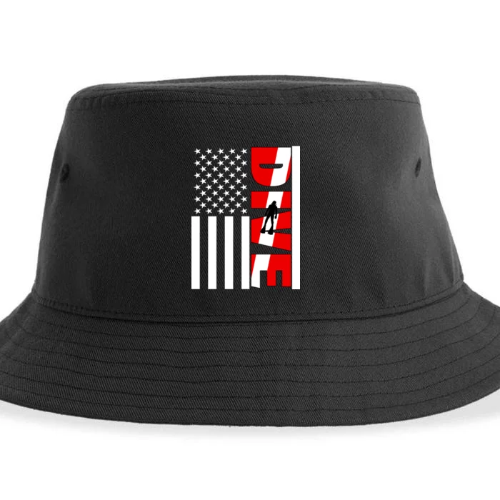 Diver American Flag Sustainable Bucket Hat