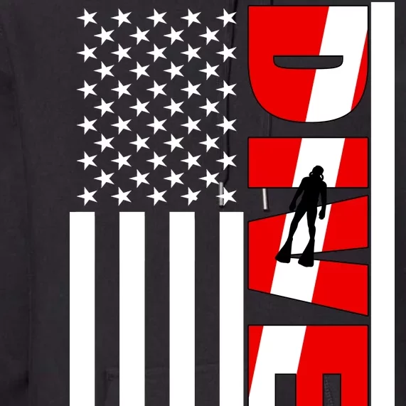 Diver American Flag Premium Hoodie