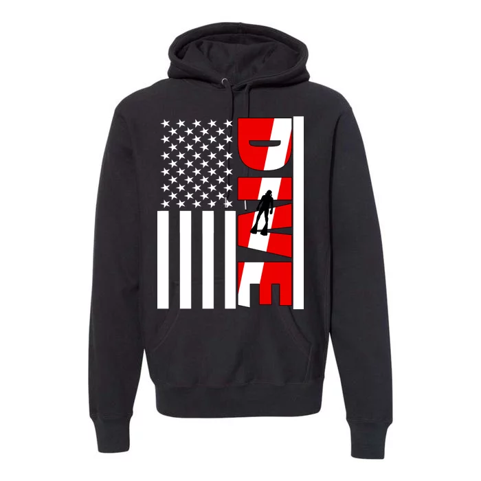 Diver American Flag Premium Hoodie