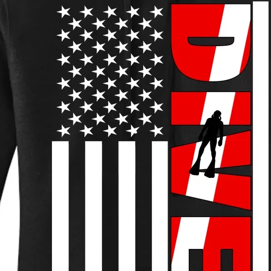 Diver American Flag Women's Pullover Hoodie