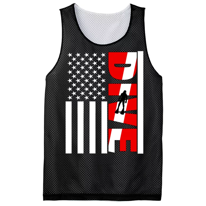 Diver American Flag Mesh Reversible Basketball Jersey Tank