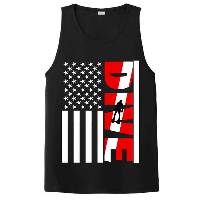 Diver American Flag Performance Tank