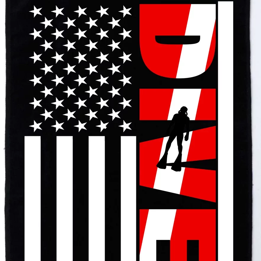 Diver American Flag Platinum Collection Golf Towel