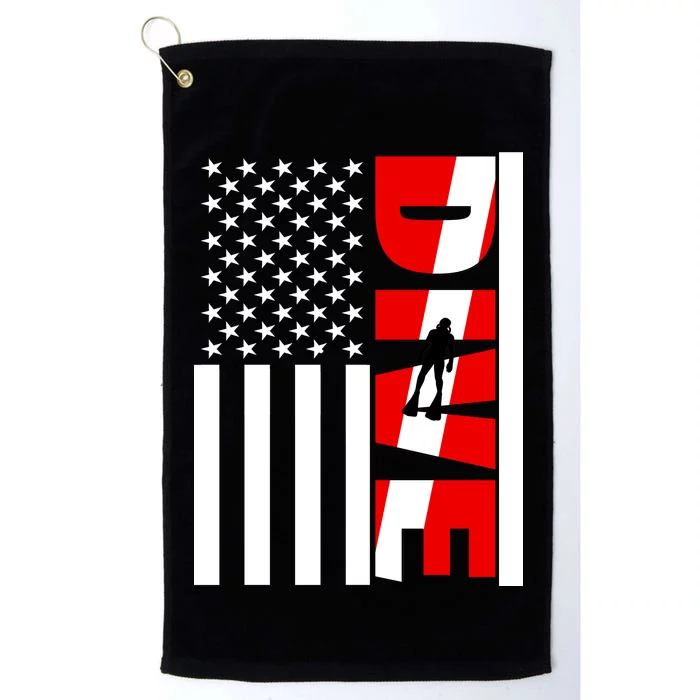 Diver American Flag Platinum Collection Golf Towel