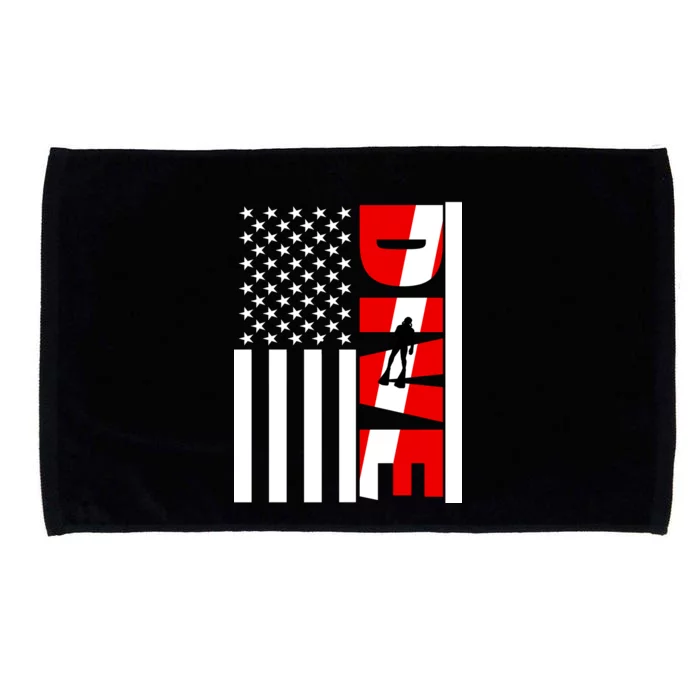 Diver American Flag Microfiber Hand Towel