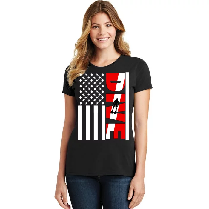 Diver American Flag Women's T-Shirt