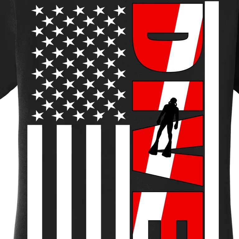 Diver American Flag Women's T-Shirt