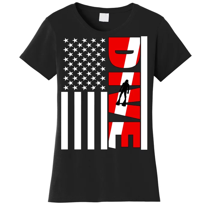 Diver American Flag Women's T-Shirt