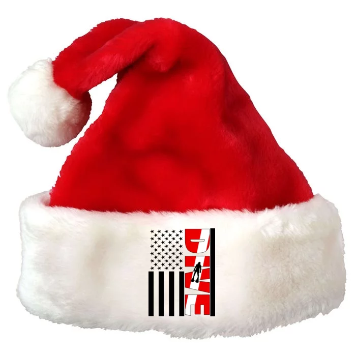 Diver American Flag Premium Christmas Santa Hat